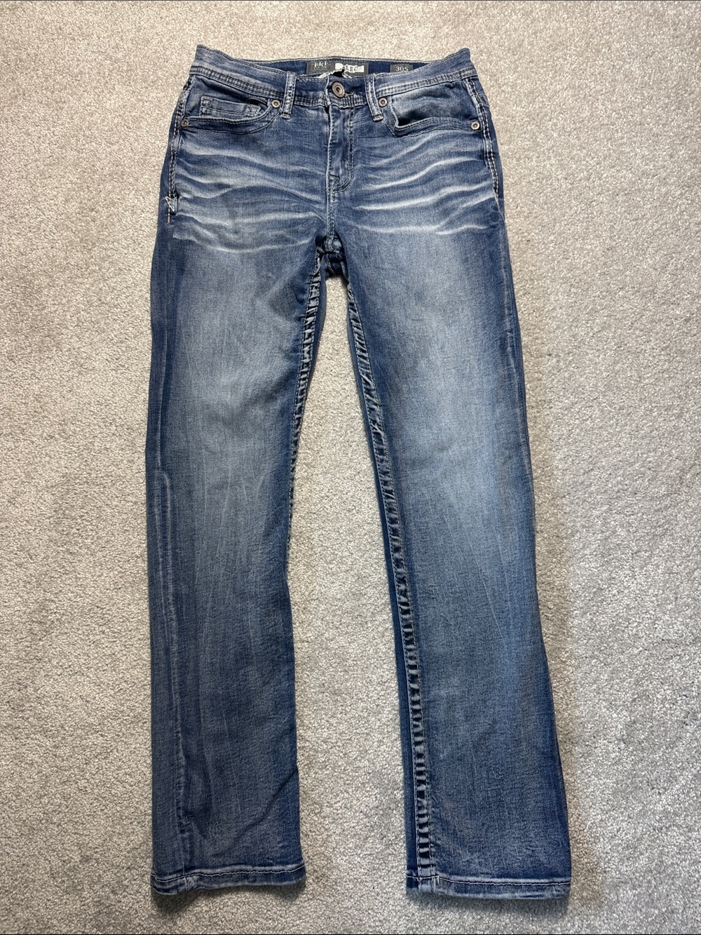 BKE ALEC STRAIGHT LEG JEANS MEN'S SIZE 30 S STRETCHY DENIM HEMMED INSEAM 28 1/2